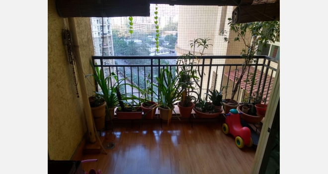 2 BHK rental flat in Nahar Amrit Shakti, Chandivali fully furnished on higher floor and garden facing